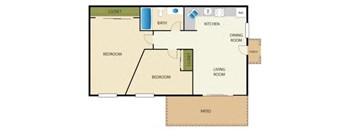 a floor plan of a house with a kitchen and a living room