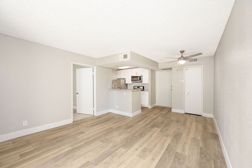 Renovated Living Room, Kitchen