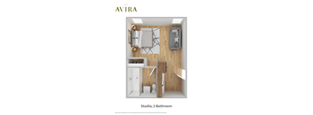 Maia Avira at Glendale  Studio with 1 Bathroom Floorplan