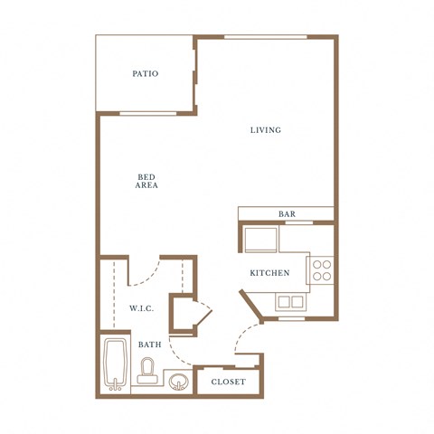 The Plaza at Canoga Park Studio Floorplan