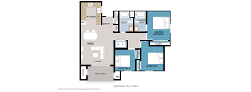 Sunny View three bedroom two bathroom floor plan