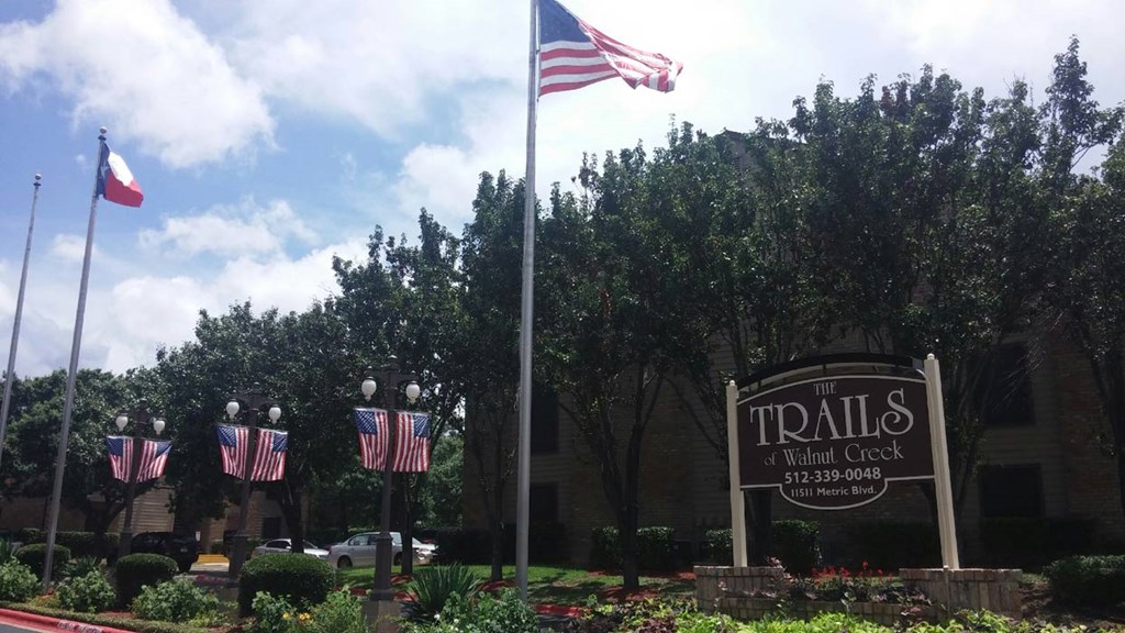 Trails of Walnut Creek signage and flagpoles