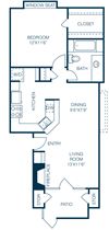 Trellis at Lake Highlands 1 Bedroom / 1 Bath Floorplan Trellis at Lake Highlands 1 Bedroom / 1 Bath Floorplan