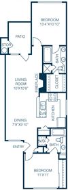 Trellis at Lake Highlands 2 Bedroom / 2 Bath Floorplan Trellis at Lake Highlands 2 Bedroom / 2 Bath Floorplan