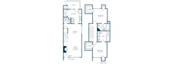 Trellis at Lake Highlands 2 Bedroom / 2 Bath Townhome Floorplan