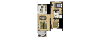 Taiko Village Floor Plan - 2 Bedroom 1 Bathroom