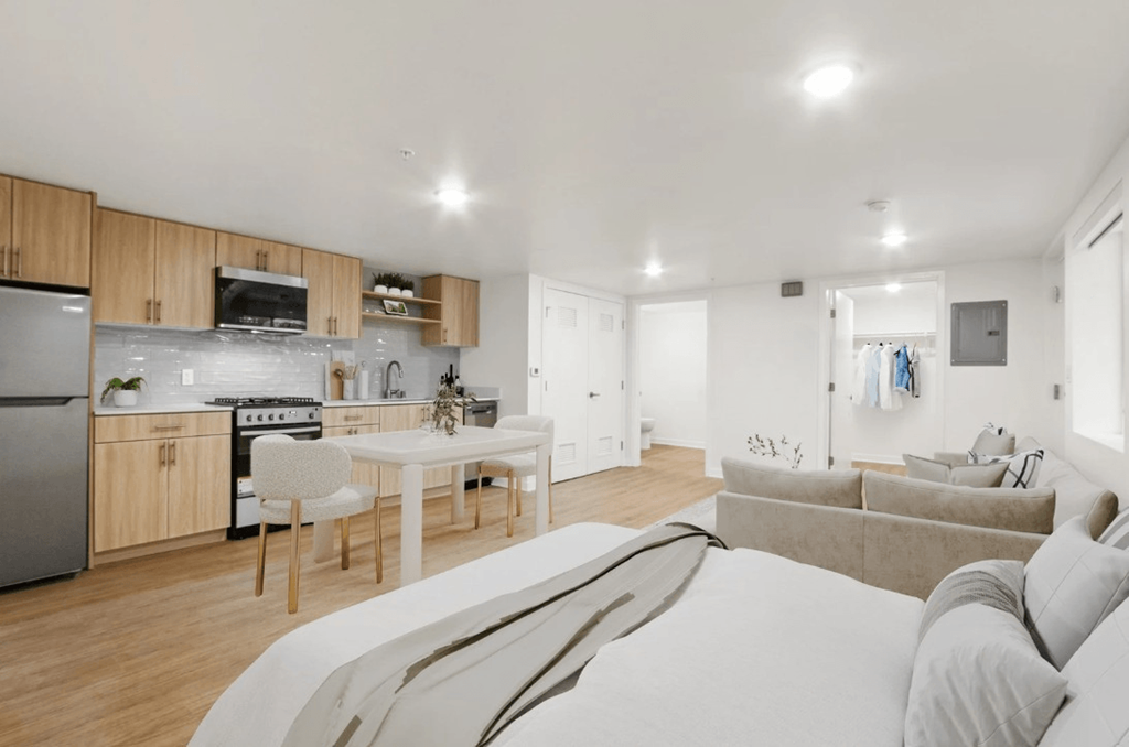 Terraces at La Cienega Studio Kitchen and Bedroom Space