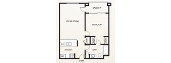 The Plaza on California The Sunset One Bedroom Floorplan