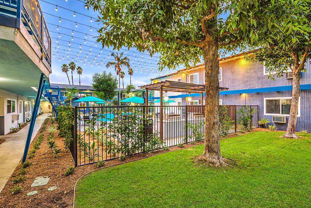 The Island Apartments courtyard grass lawn