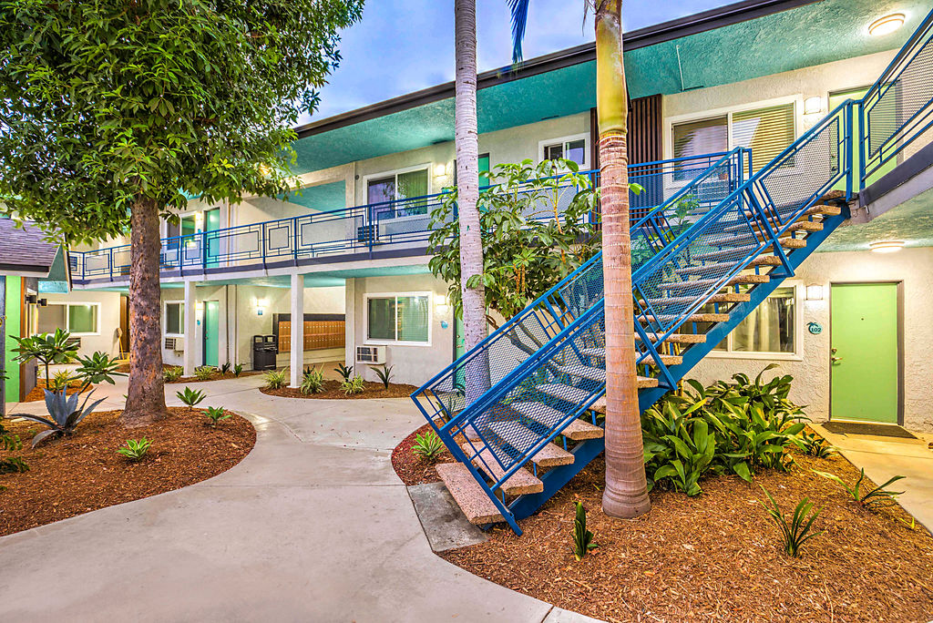 The Island Apartments exterior view of staircase