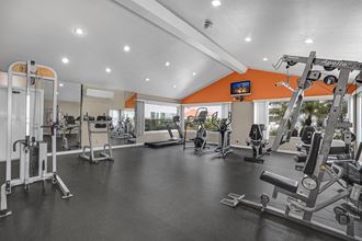 the gym at the enclave at woodbridge apartments in sugar land, tx - Photo Gallery