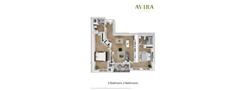 Avira at Glendale  2 bedroom 2 bathroom 3D Floorplan