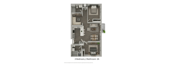 El Jardin Two Bedroom with Den Unit Type A floor plan