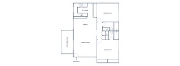 a floor plan of a 2 bedroom apartment at the saltaire apartments in torrance