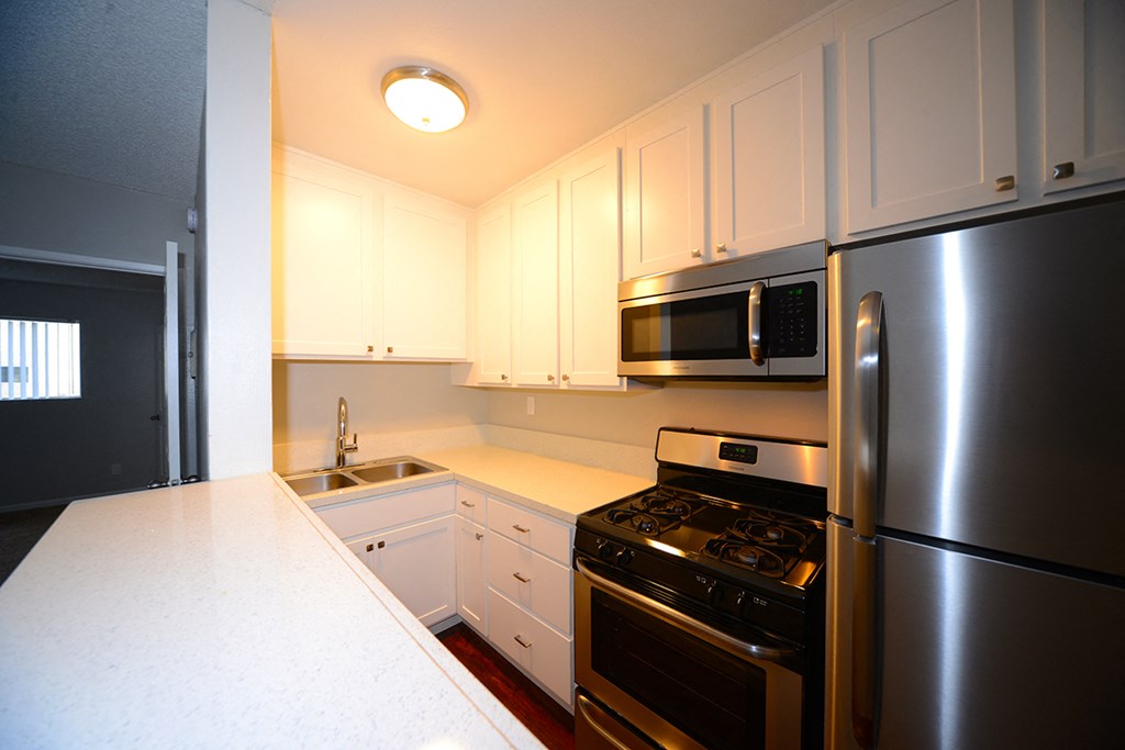 University Gardens kitchen countertop and appliances