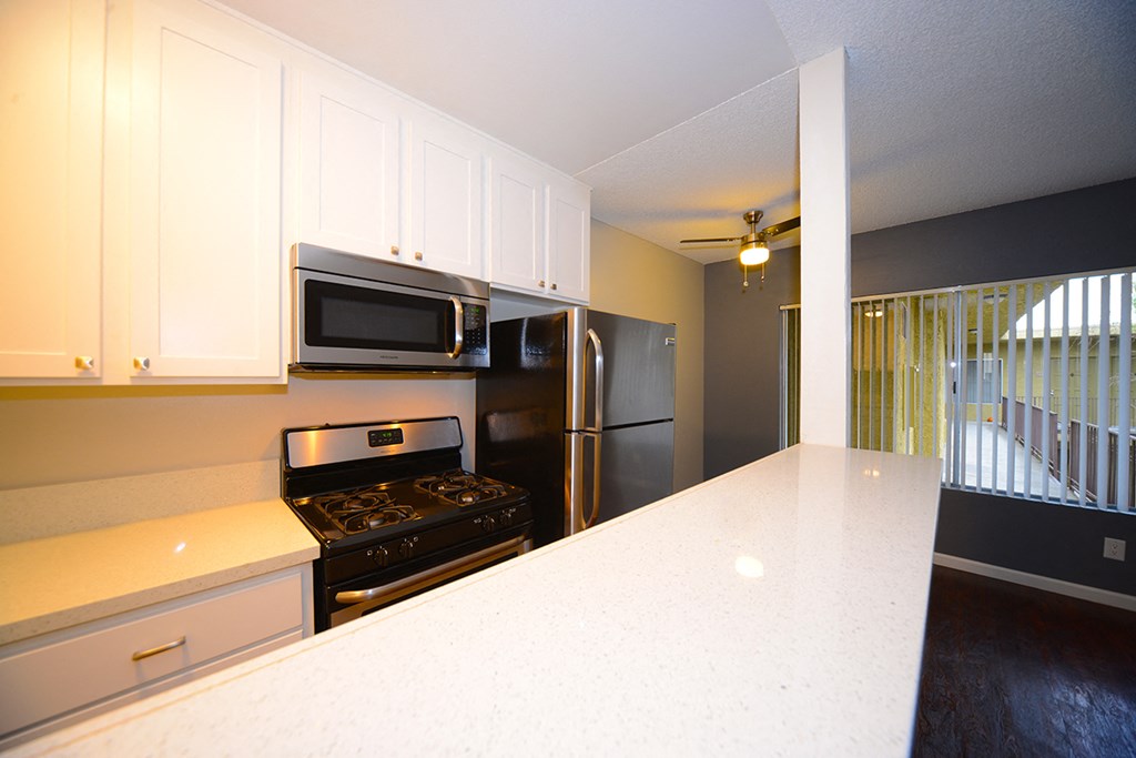 University Gardens kitchen countertop and appliances