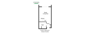 Vandenberg Senior Residence Classic Studio 1 Bathroom Floorplan