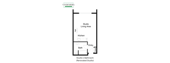 Vandenberg Senior Residence Renovated Studio 1 Bathroom Floorplan