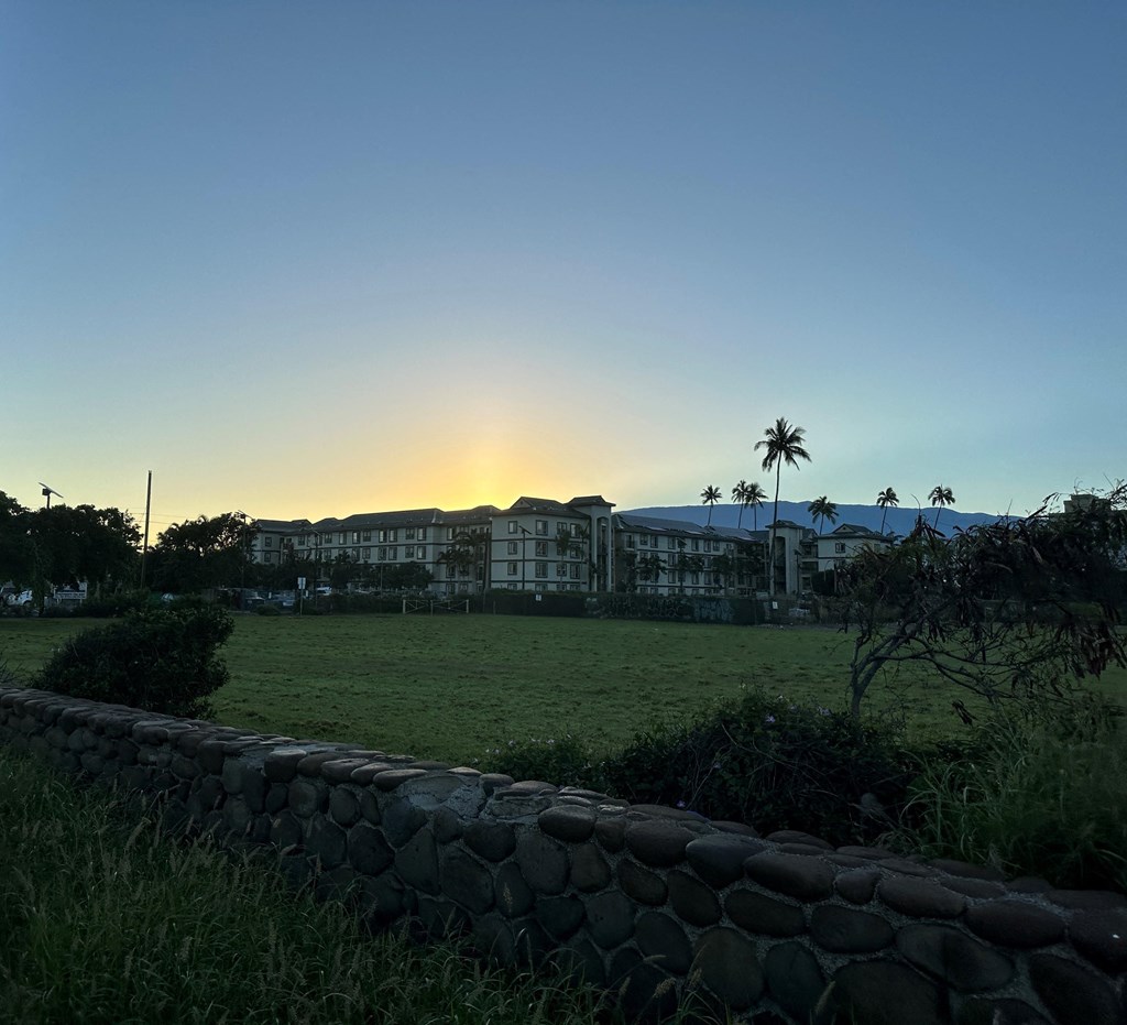 The Waterfront Apartments at sunset