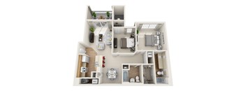Waterford Place two bedroom two bathroom market floorplan