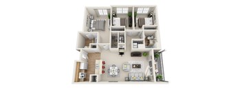 Waterford Place three bedroom two bathroom affordable floorplan
