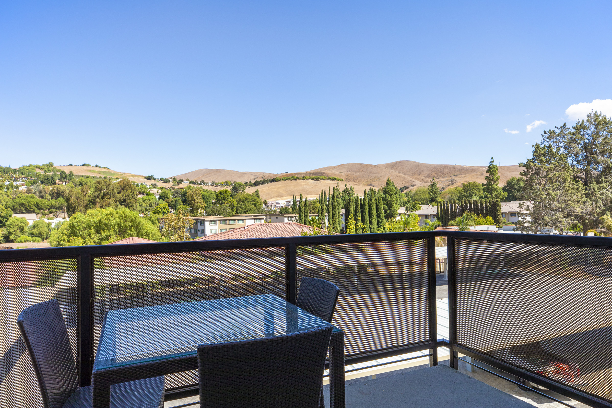 YOLO East balcony deck dining table