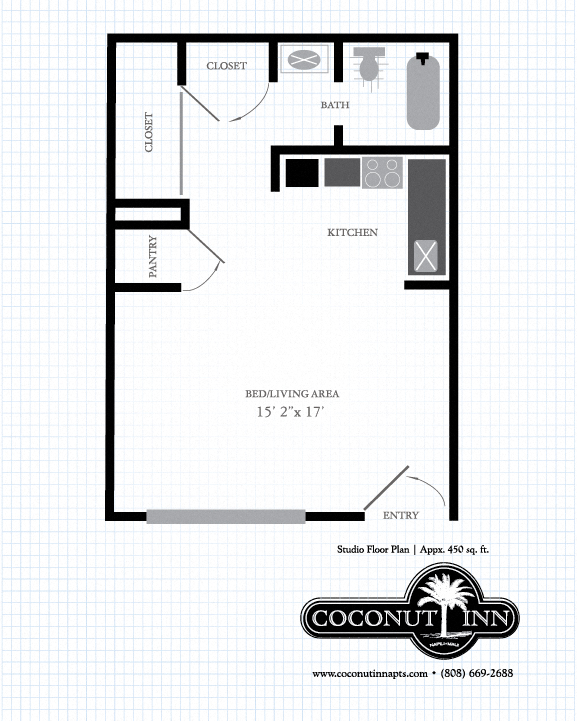 Coconut Inn studio floor plan