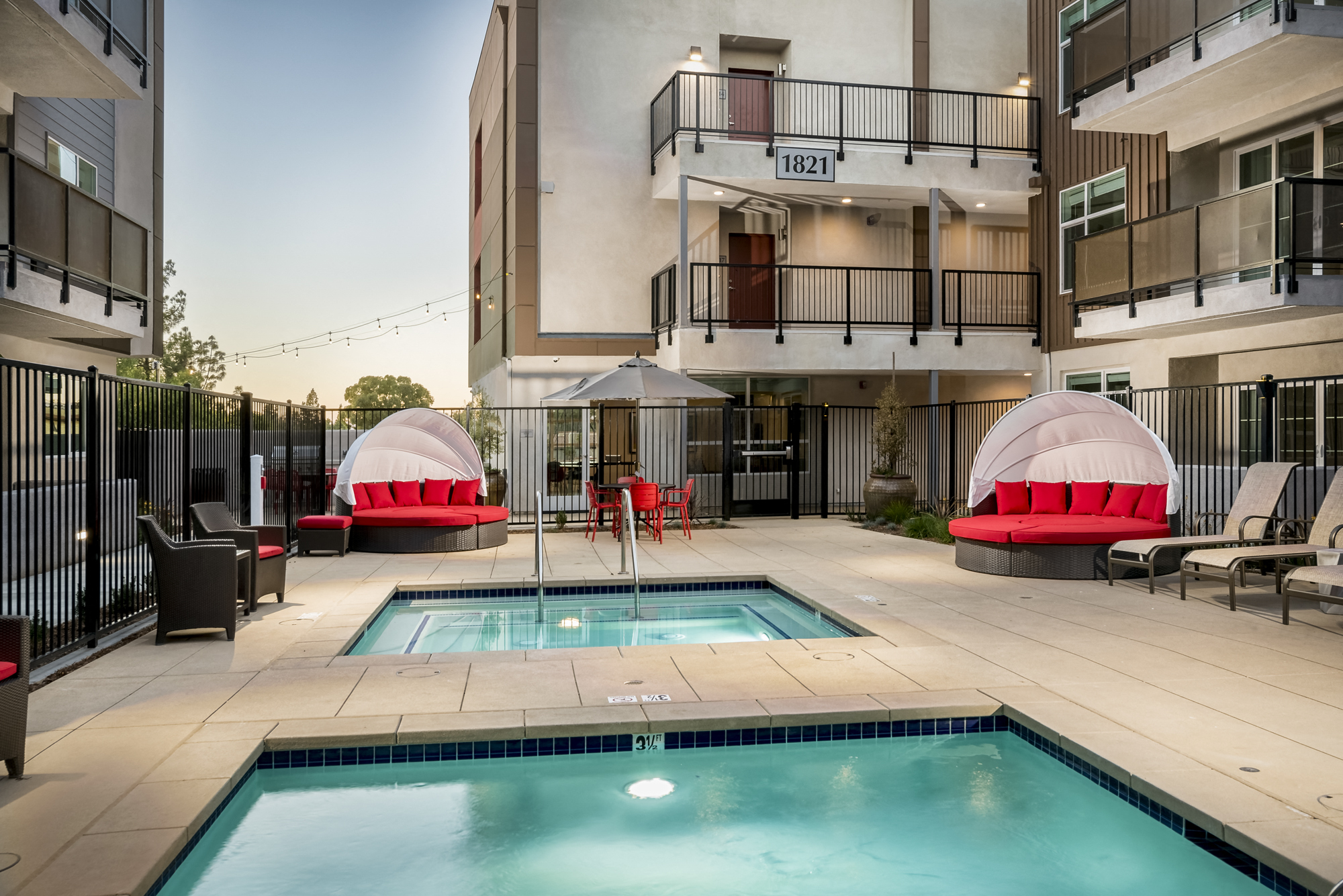 YOLO East view of two outdoor jacuzzies