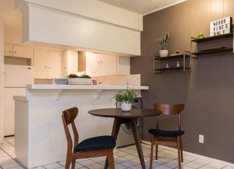 North 40 Apartments dining area with decor