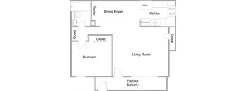 Villa Del Sol One Bedroom Floor Plan