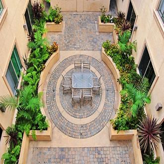 The Plaza on California Overhead Angle of Courtyard The Plaza on California Overhead Angle of Courtyard