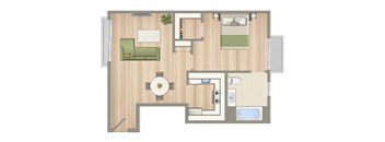 1422 on 7th One Bedroom One Bathroom A Floorplan