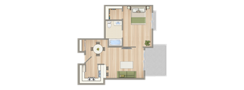 1428 on 6th One Bedroom One Bathroom A Floorplan