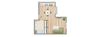 1522 on 6th Studio Floorplan