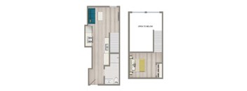 the floor plan of a small apartment with a bedroom