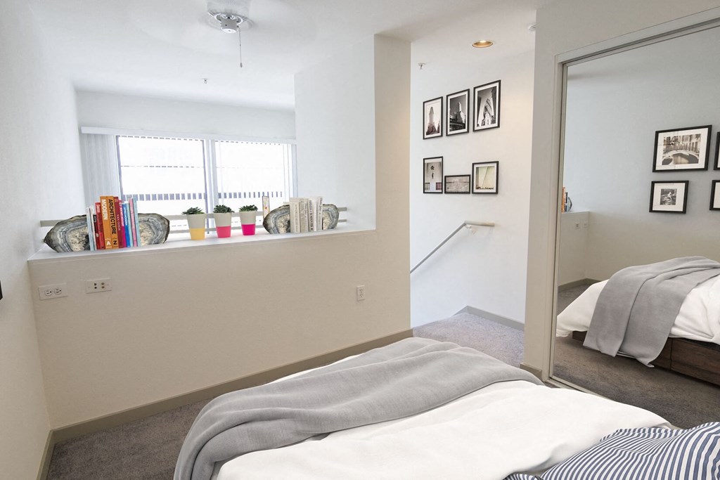 olympic lofts sleeping area with closet
