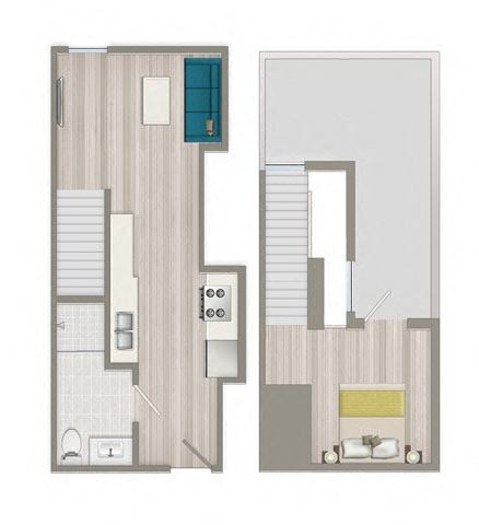 a pixelated rendering of a room with doors and windows