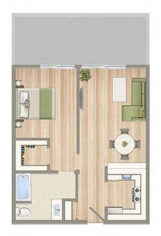 a floor plan of a house with a bathroom and a living room