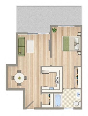 a floor plan of a house with a bedroom and a bathroom