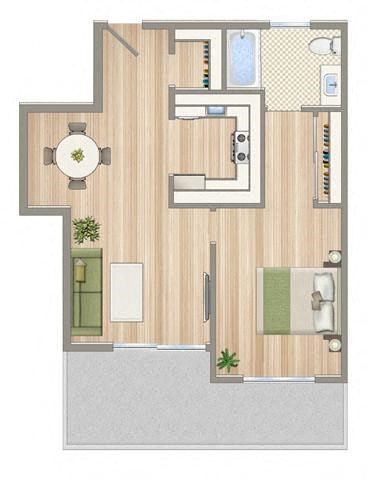 a floor plan of a house with a bedroom and a bathroom