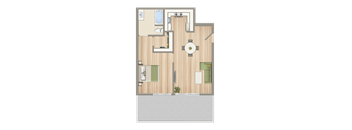 a floor plan of a house with a bedroom and a bathroom
