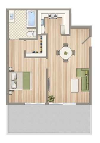 a floor plan of a house with a bedroom and a bathroom