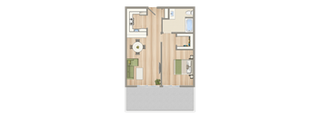 1430 on 7th One Bedroom D3