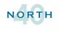 A blue and white logo with the word "NORTH" above the number 40.