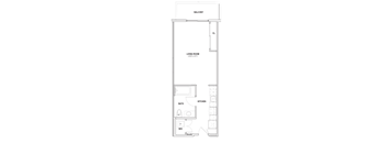 Burano Apartments 2D Studio Floorplan