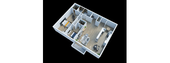 The Fulton 3D Floor Plan Two Bedroom Two Bathroom B1