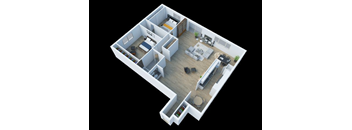 The Fulton 3D Floor Plan Two Bedroom Two Bathroom B3