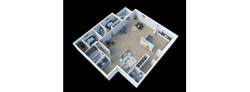 The Fulton 3D Floor Plan Two Bedroom Two and a half Bathroom B4