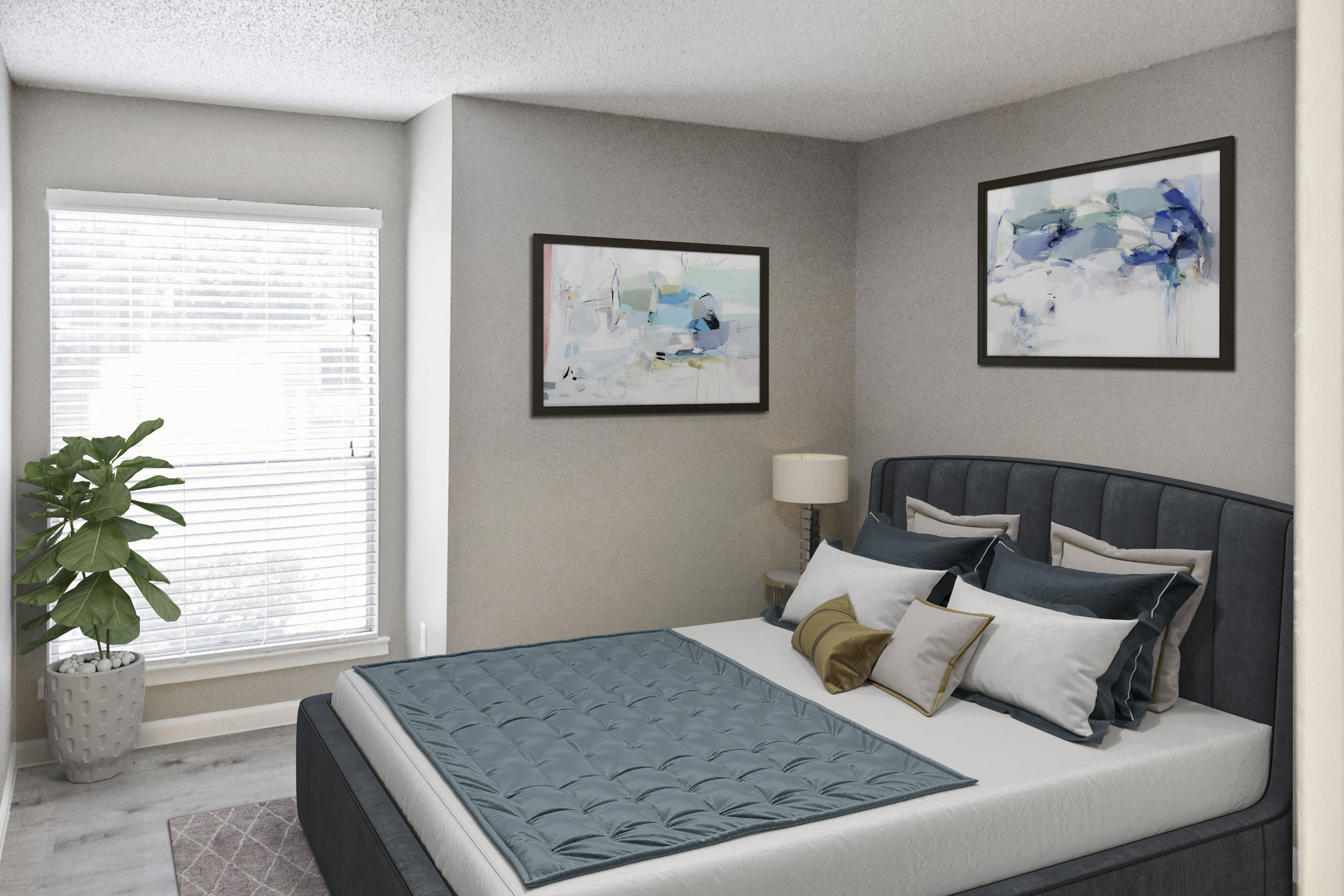 Hidden Oaks Apartment Homes bedroom with decor