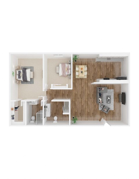 University Commons 2 bedroom 2 bathroom floorplan image
